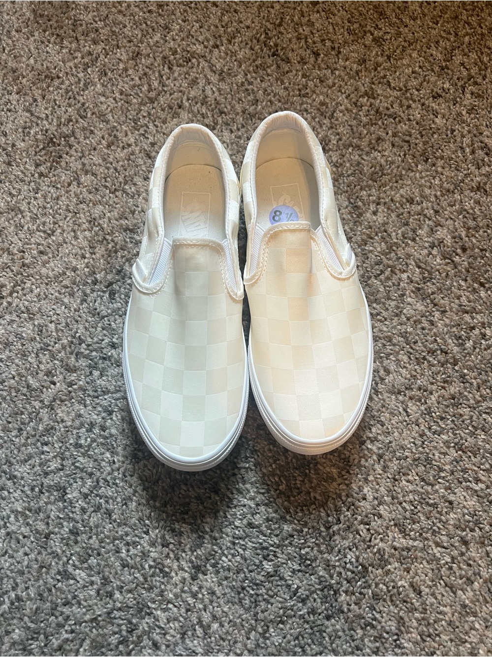 Vans Platform White Checker Slip-On Sneakers